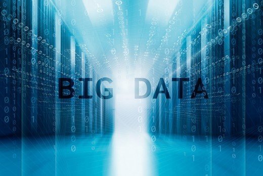 Big Data graphic, server room